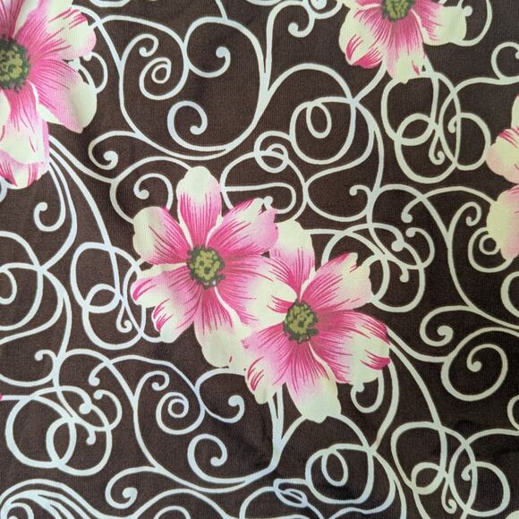 Vintage Y2K Floral A-Line Skirt Brown Pink Swirl 2000s Indie Boho Fairycore - Picture 6 of 12